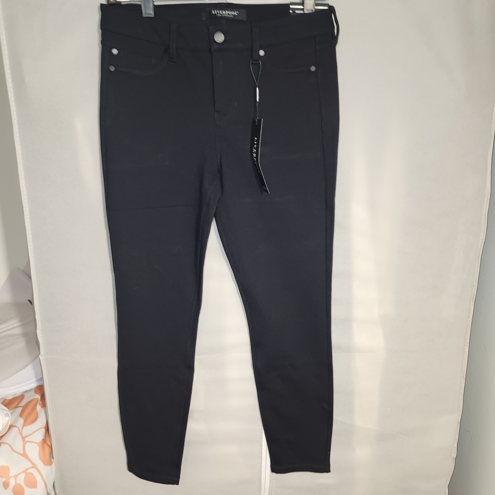 Liverpool Black Skinny Jeggings with Faux Pocket Detail
